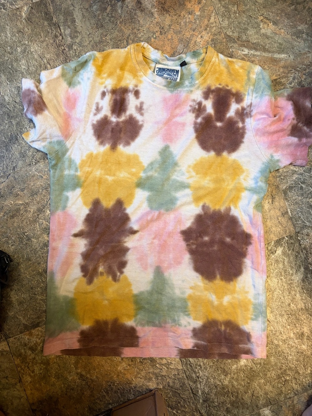 Jungmaven Tie-Dye Short Sleeve Tee - Yellow, Pink, Brown, Green